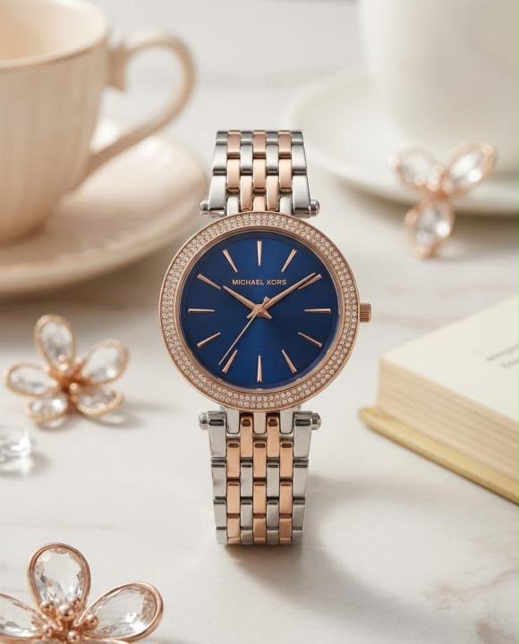 Michael Kor_s Darci Gold-silver Blue Dail Two tone