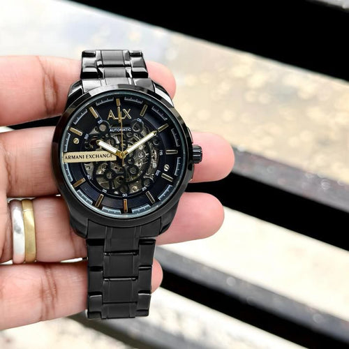Armani exchange full black with Gold