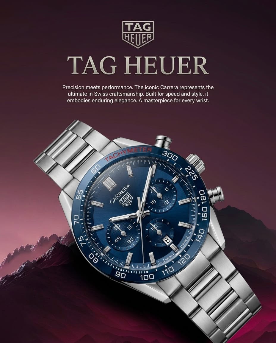 Tag Heuer Carrera Calibre 02 Silver With Dark Blue