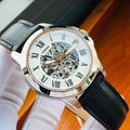 Fossil Grant Automatic Leather Black With White