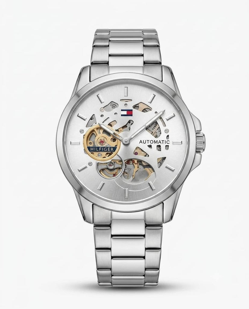 Tommy Hilfiger skeleton automatic Silver - White 🤍