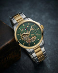 Tommy Hilfiger skeleton automatic 2 ton gold - green 📸💫