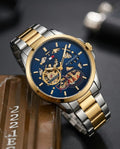 Tommy Hilfiger skeleton automatic 2 ton gold - blue 📸💥