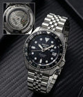 Seiko 5 Sports GMT Movement Like  Back Open Quartz Machine Black Dail Date Working