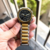 ARMANI EXCHANGE GOLD TWOTONE WITH BLACK DIAL CHRONOGRAPH WATCH