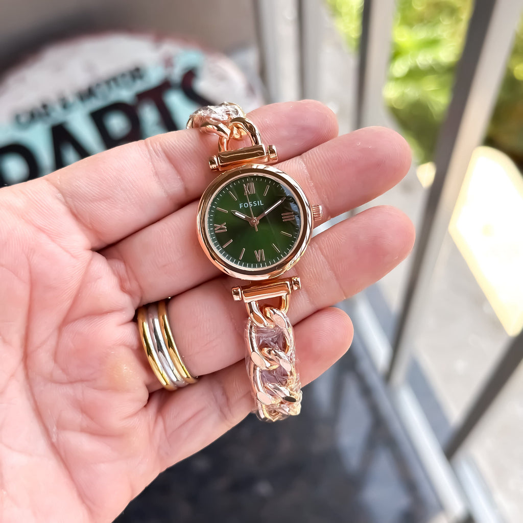 FOSSIL LADIES ROSE & GREEN MODEL
