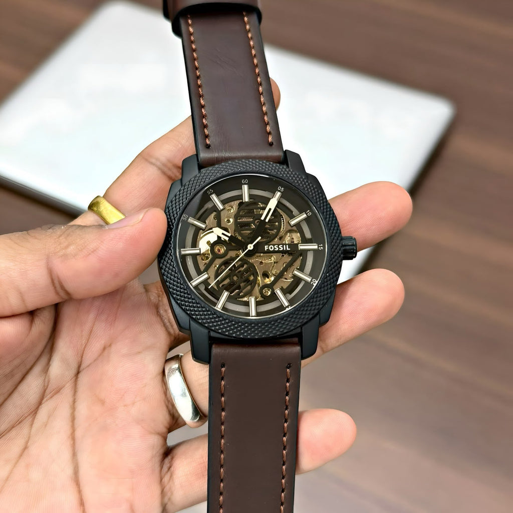 Fossil Bronson Model With Brown Colour Automatic Back Open