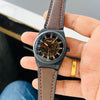 Fossil Elevent Model In Brown & Black Automatic Back Open