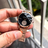 MICHAEL-KORS LADIES NEW MODEL SILVER CASE AND ROSE & BLACK STAINLESS STEEL STRAP🥵
