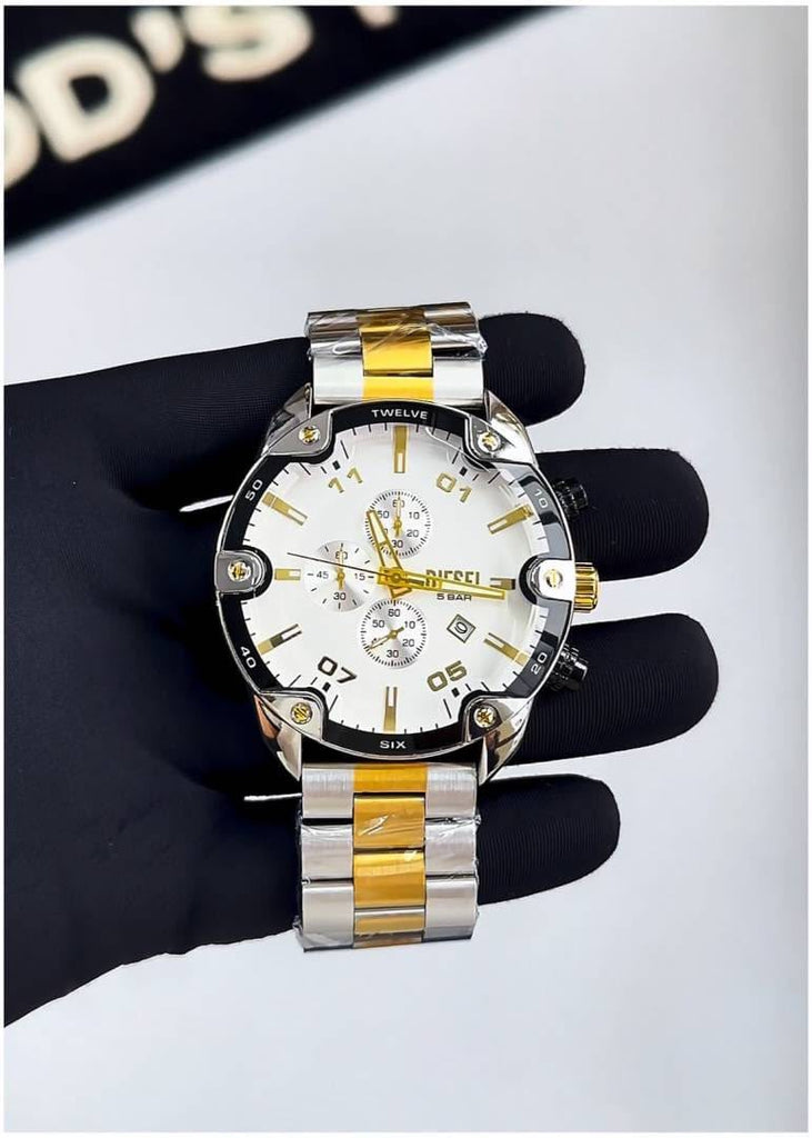 Diesel Spiked 2 Tone Gold white
