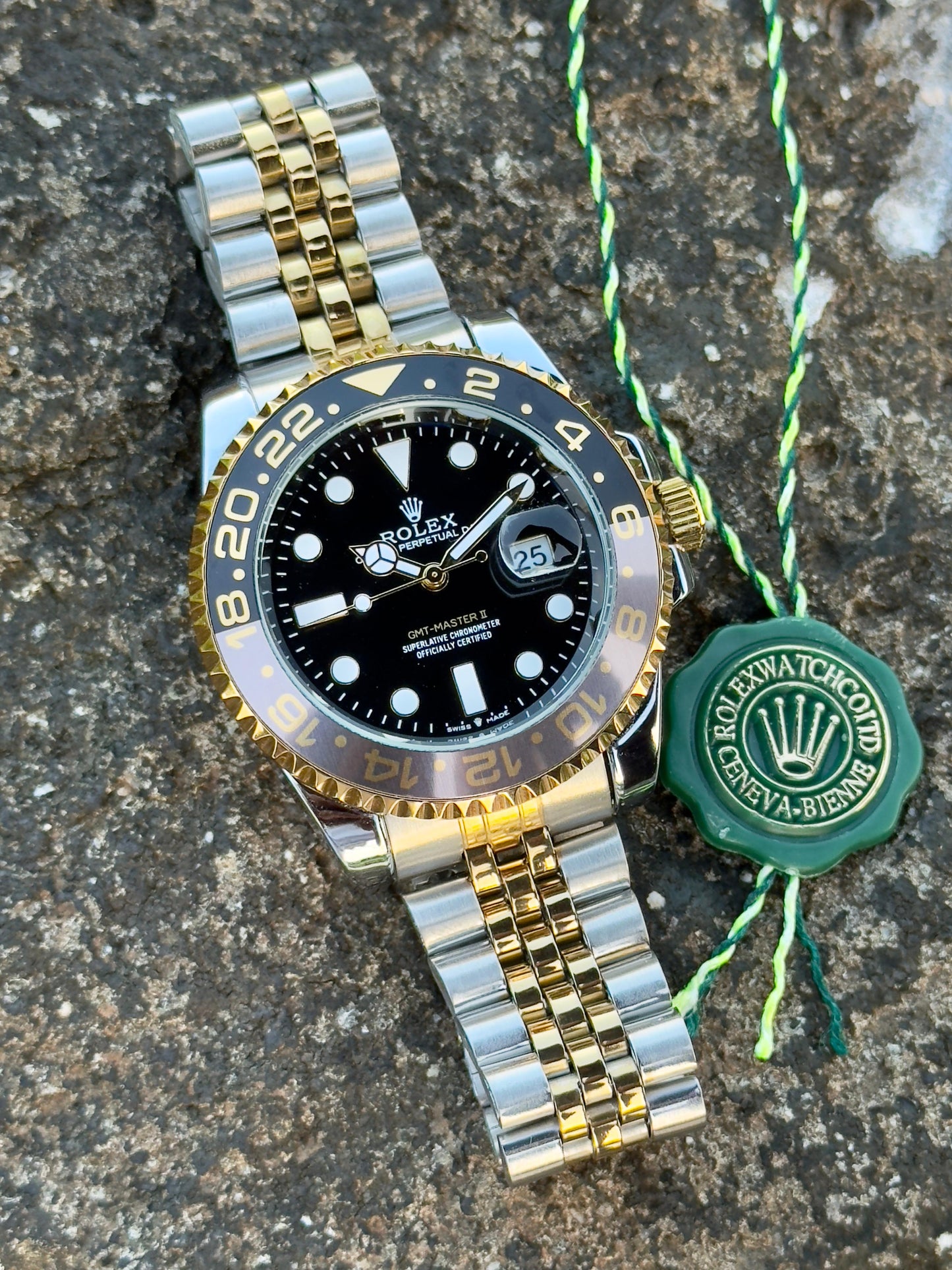 Rolex GMT Master Silver & Gold With Black Dail Edition