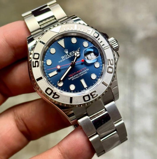 Rolex Yacht - Master 40 With A Bright Blue With Silver Strape Edition