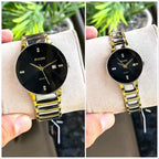 RADO COUPLE WATCH CERAMICA PREMIUM QUALITY GOLD BLACK