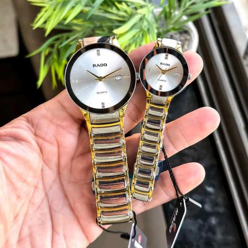 RADO COUPLE WATCH PREMIUM QUALITY GOLD SILVER