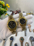 ROLE_X JUST DAY DATE COUPLE WATCH GOLD BLACK