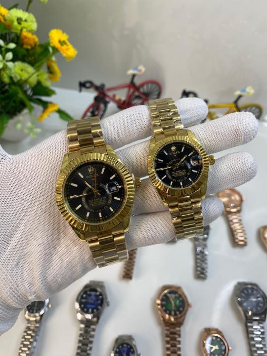 ROLE_X JUST DAY DATE COUPLE WATCH GOLD BLACK