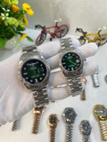 ROLE_X JUST DAY DATE COUPLE WATCH SILVER GREEN