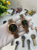 ROLE_X JUST DAY DATE COUPLE WATCH ROSE GOLD GREEN