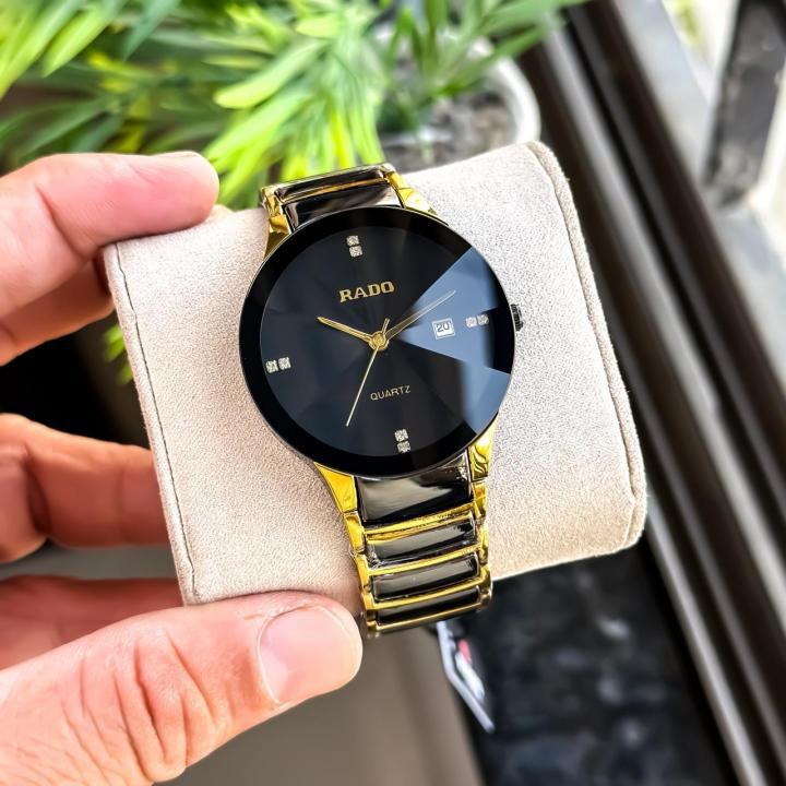 Rado Full Ceramica Black With Gold Watch