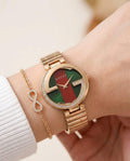 Gucci Interlocking G Rose Gold-Green / Red