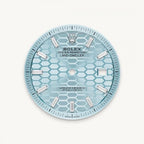 Rolex Oyster Perpetual Land Dweller Diamond Bazel Silver With Tifney Blue
