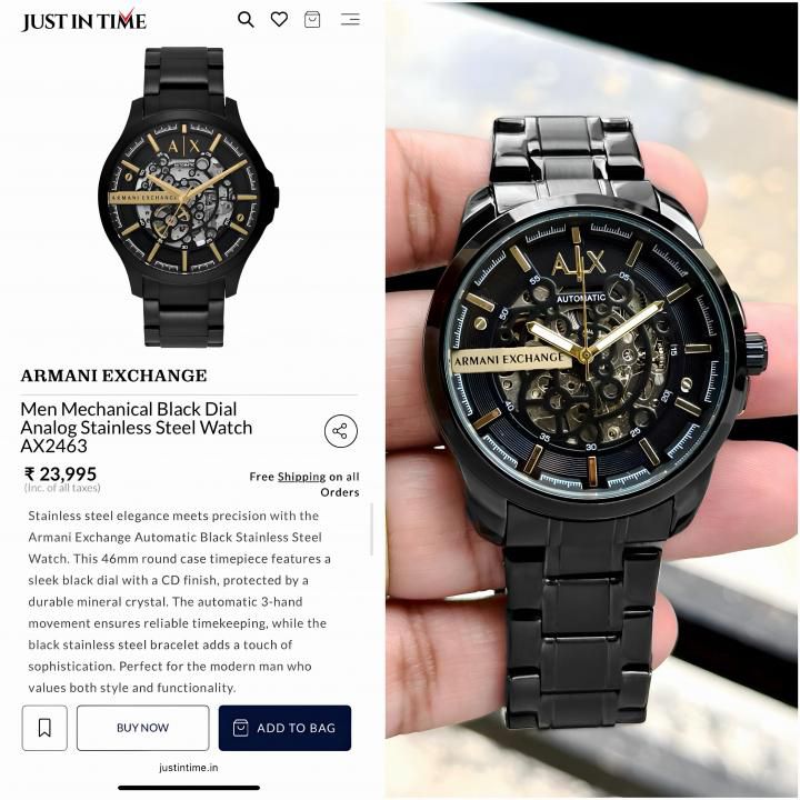 Armani exchange full black with Gold