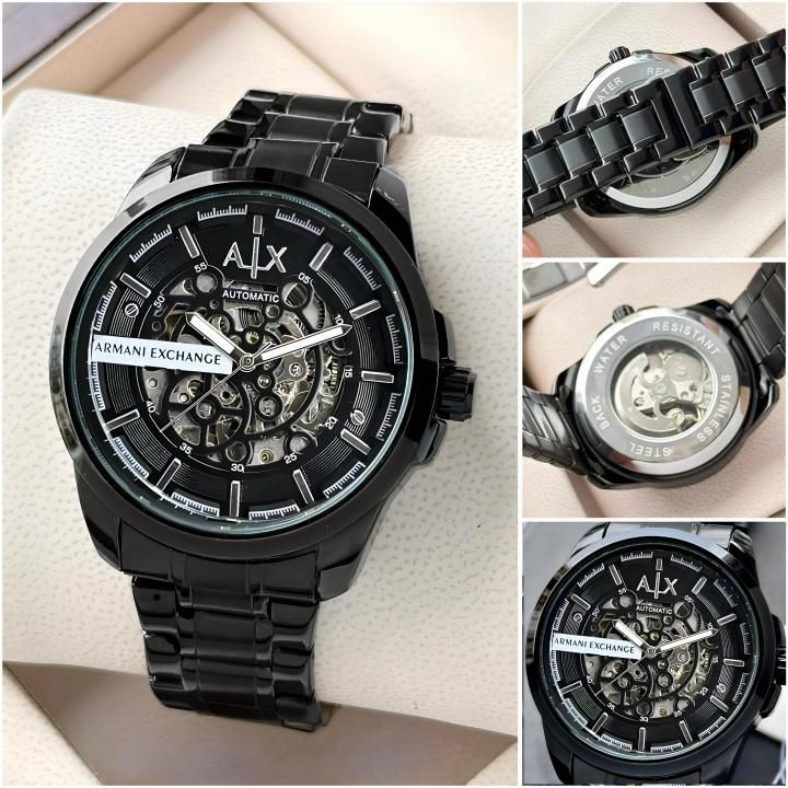 Armani exchange full black with Silver