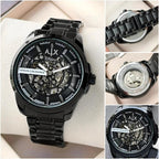 Armani exchange full black with Silver