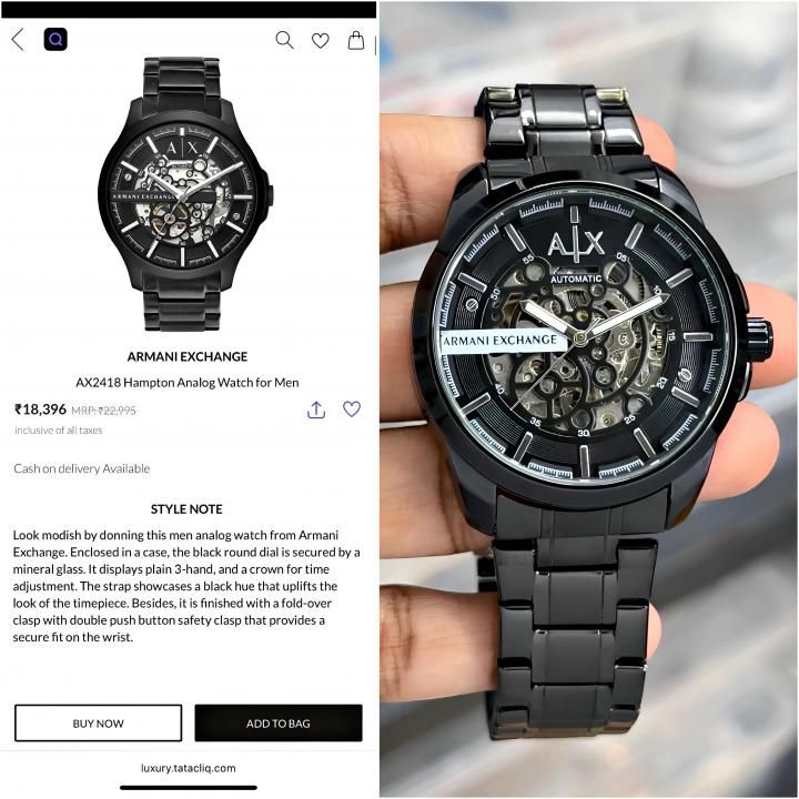 Armani exchange full black with Silver