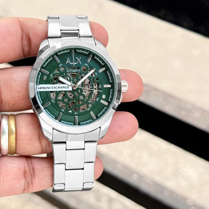 Armani exchange Silver With Green