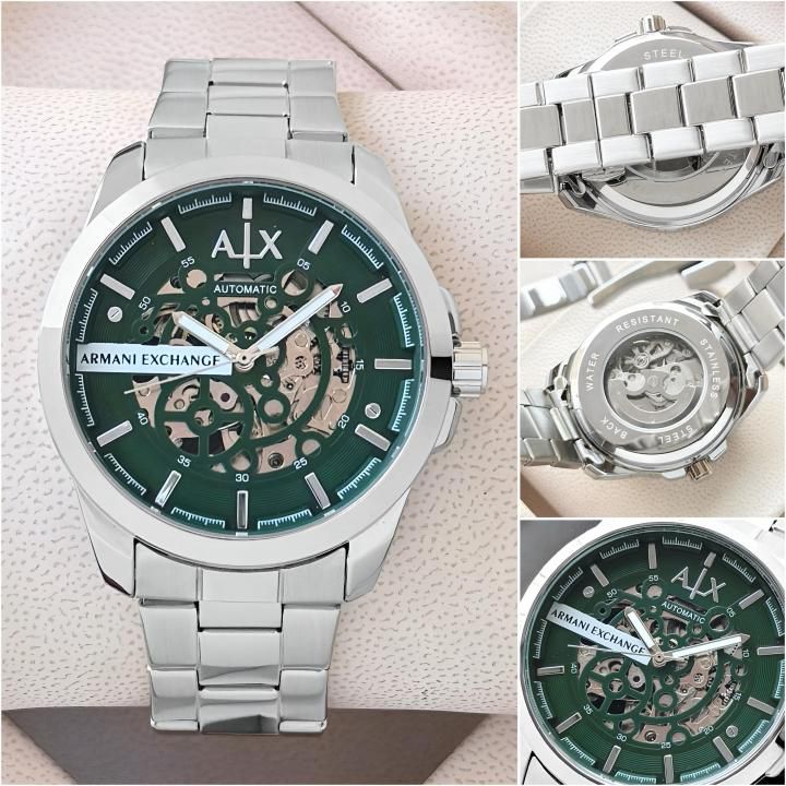 Armani exchange Silver With Green