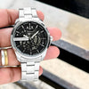 Armani Exchange silver With Black Dail