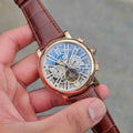 Cartier Leather Brown Automatic Watch