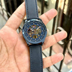 Tomm_y Hilfige_r Blue Leather Automatic Watch