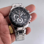 Edifice Silver Black Metal Watch
