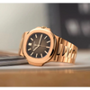 Patek Phillipe Nautilus Rosegold Metal Brown Dial Virat Kholi Watch