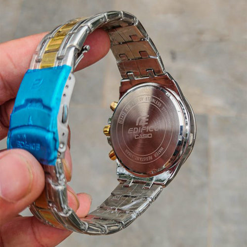 Edifice Silver Gold Black Metal Watch