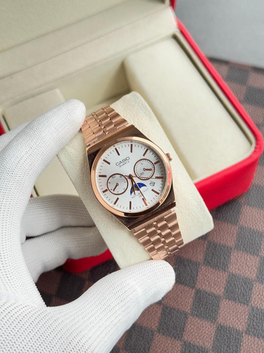 Casio Vintage Rose Gold With White Dail Edition