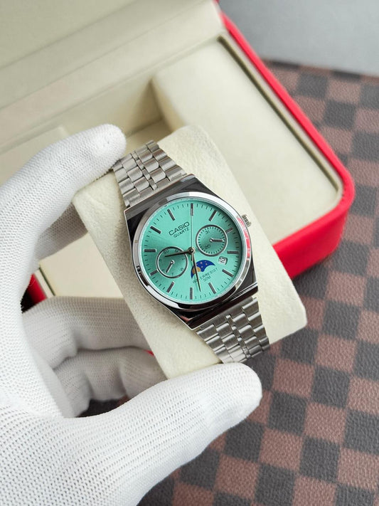 Casio Vintage Silver With Tifney Blue Dail Edition