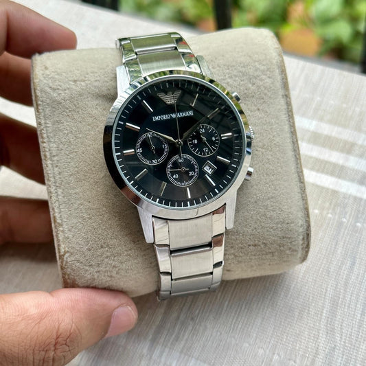 Emporio Armani Stainless Steel Silver With Black Edition AR2453