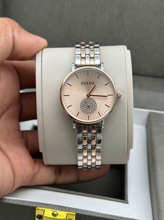 Fossil Jacqualine In Duel Tone Stainless Steel Strape