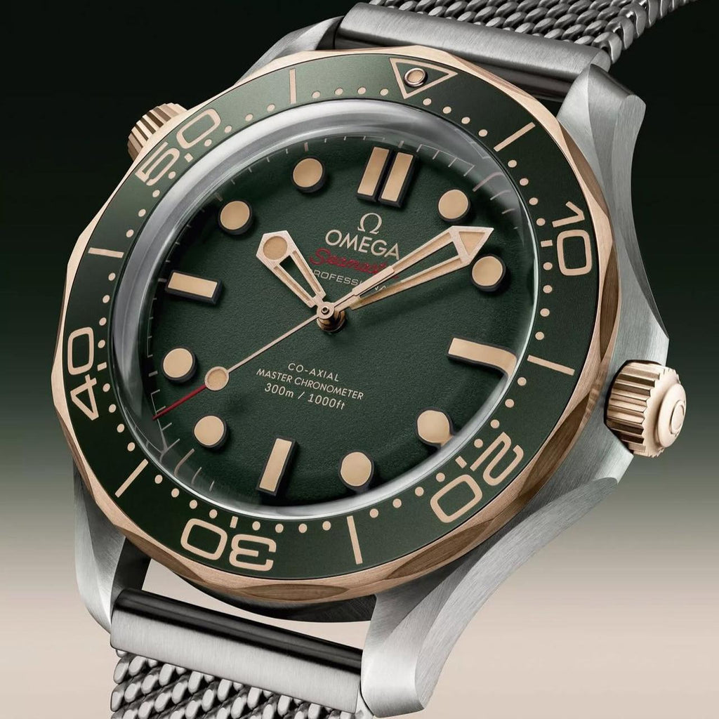 Omega Bronze Gold Automatic Mchine Light Green Dail