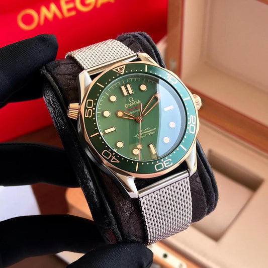 Omega Bronze Gold Automatic Mchine Light Green Dail