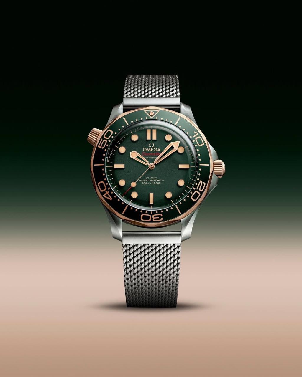 Omega Bronze Gold Automatic Mchine Light Green Dail