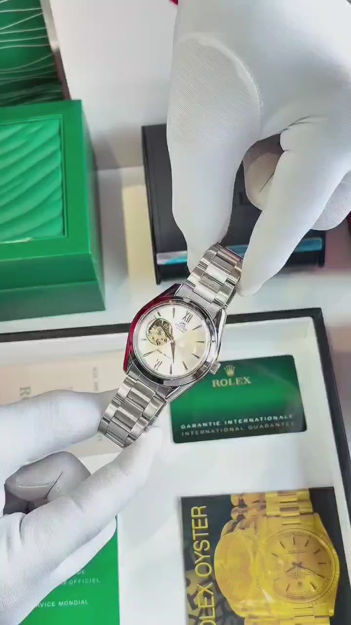 Orient Bambino Open Heart Silver White