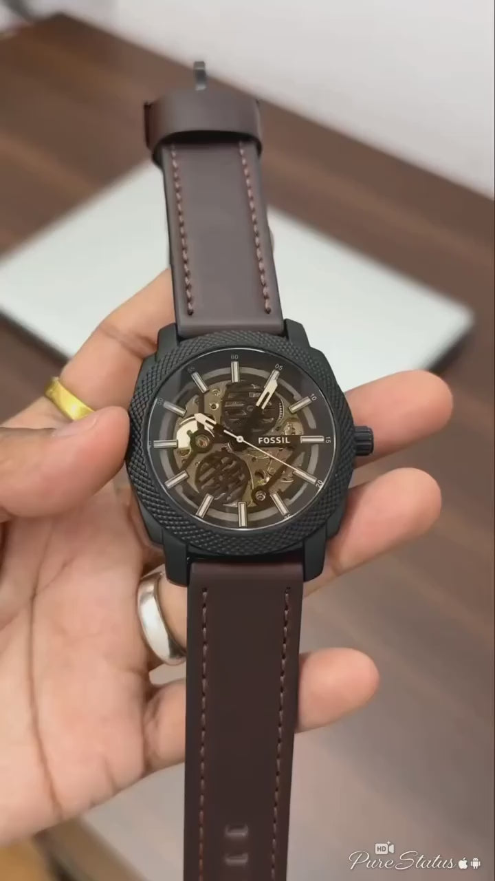 Fossil Bronson Model With Brown Colour Automatic Back Open