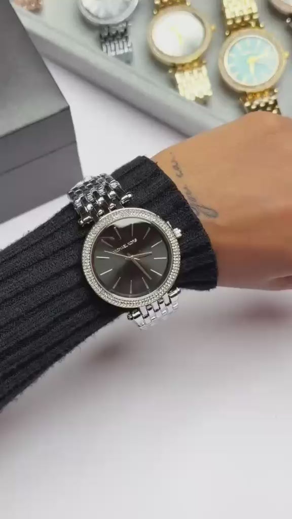 Woman's Watch / Michael Kors Darci Silver With Black Dial 🖤😍💕