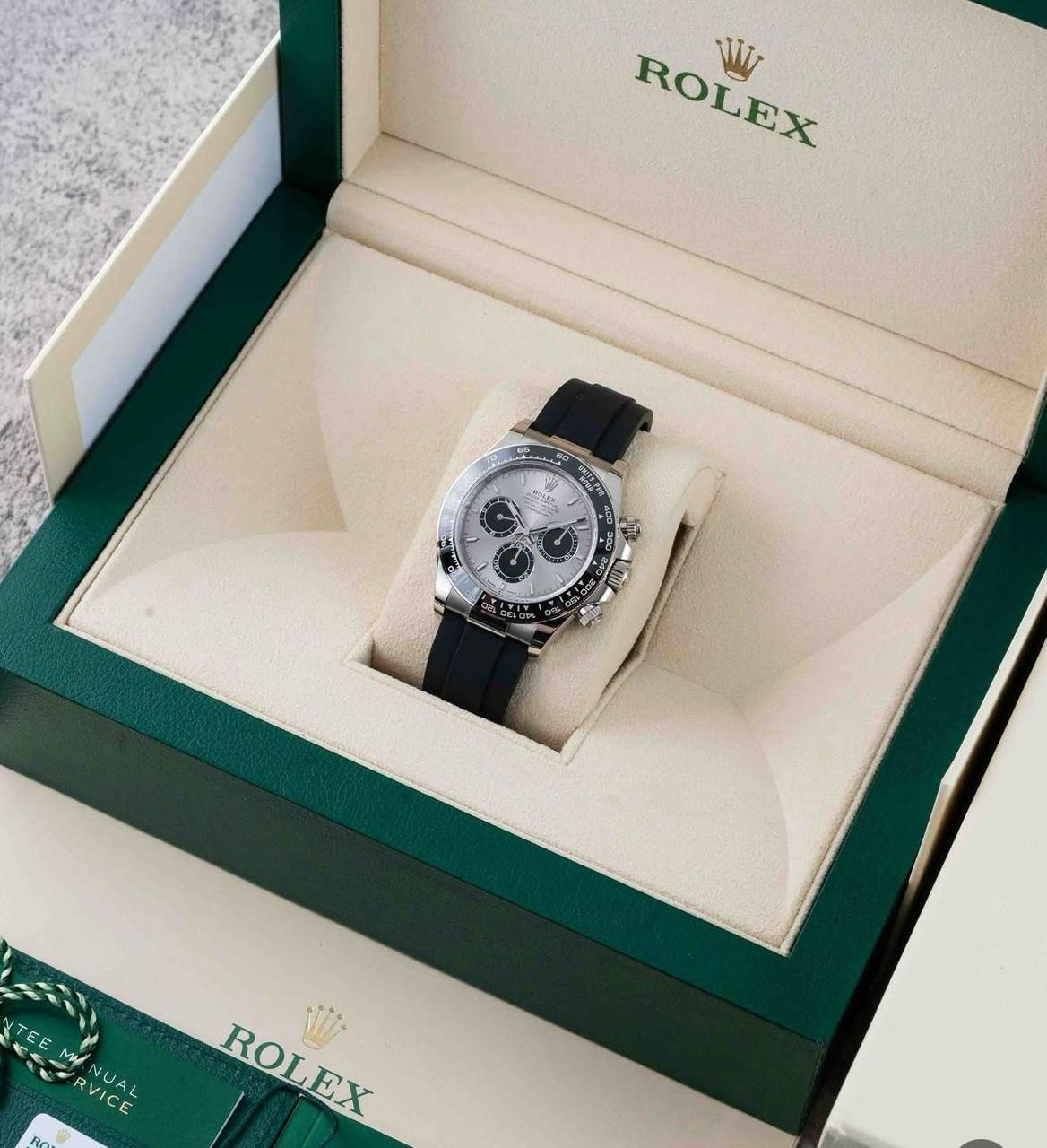 Rolex Cosmograph Daytona Watch With Silver Dail & Black Bazel