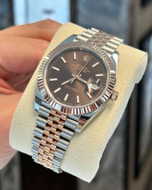 Rolex Datejust Chocolate Silver Dail Metal Watch