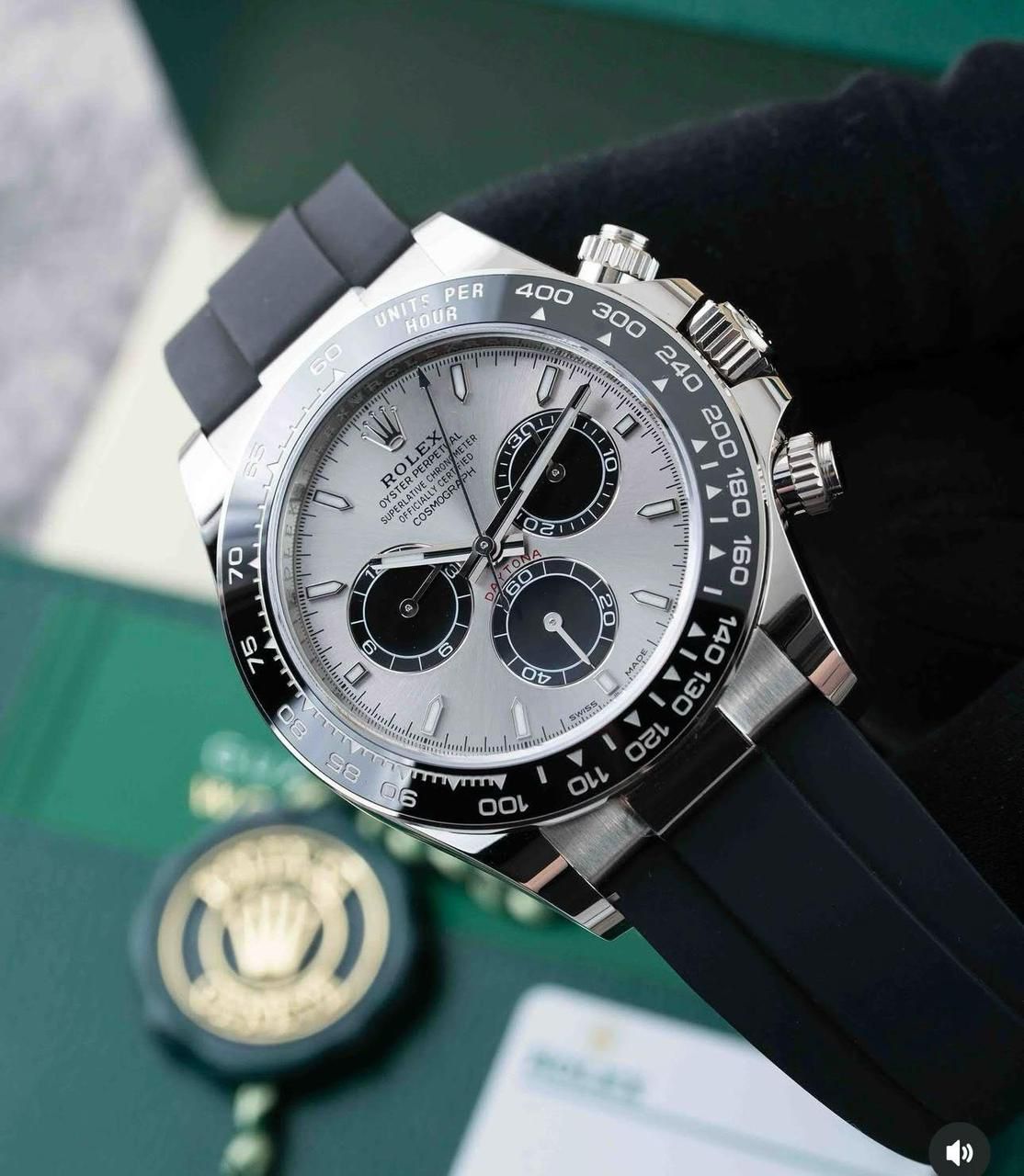 Rolex Cosmograph Daytona Watch With Silver Dail & Black Bazel